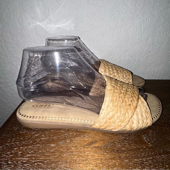 Cliffs White Mountain Raffia Flawless Slip On Slide Sandal Shoes - Picture 3 of 9